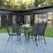 Flash Furniture 5PC Patio Set-31.5RD Glass Table, 4 Black Chairs TLH-0702303C-GG - alternate 1